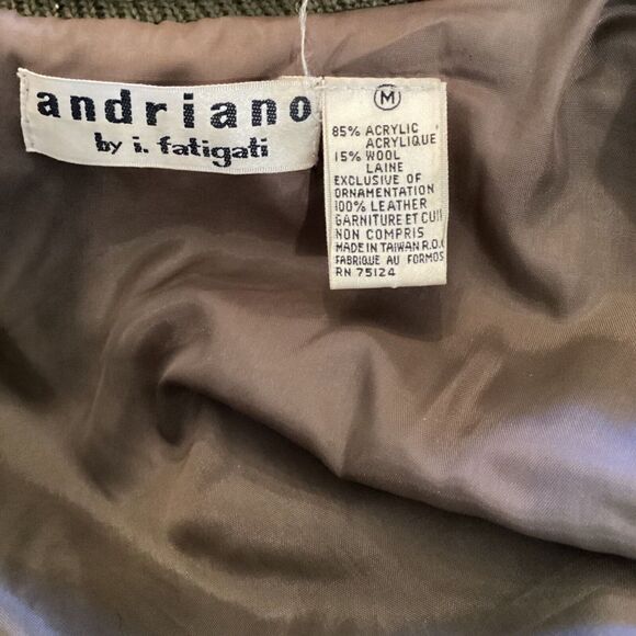 Vintage Andriano by i. Fatigati sweater medium Fur & leather accents fully lined - Picture 11 of 11